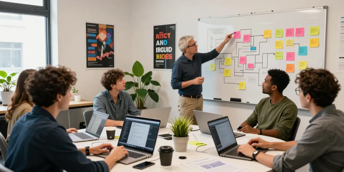 Creative professionals discussing spicy ai solutions in a vibrant tech startup environment
