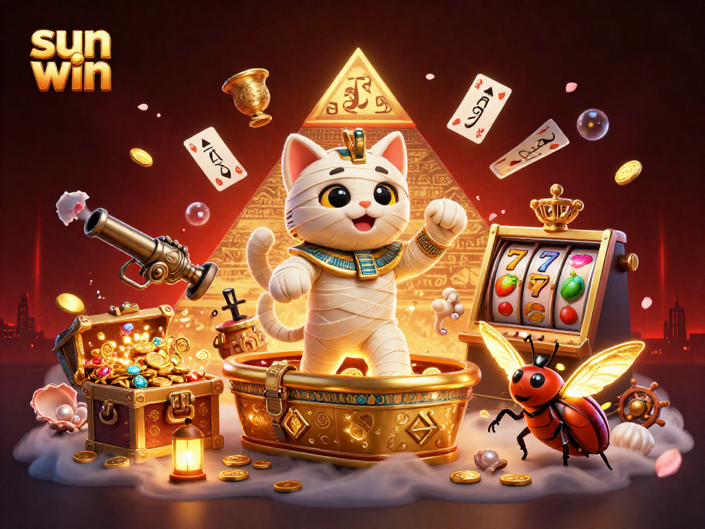 Experience thrilling gameplay with the sun win pyramid casino featuring a mummy cat and glowing treasures.