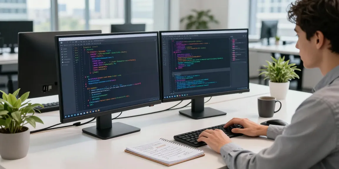 Developer using instant indexing tools in a modern tech workspace.