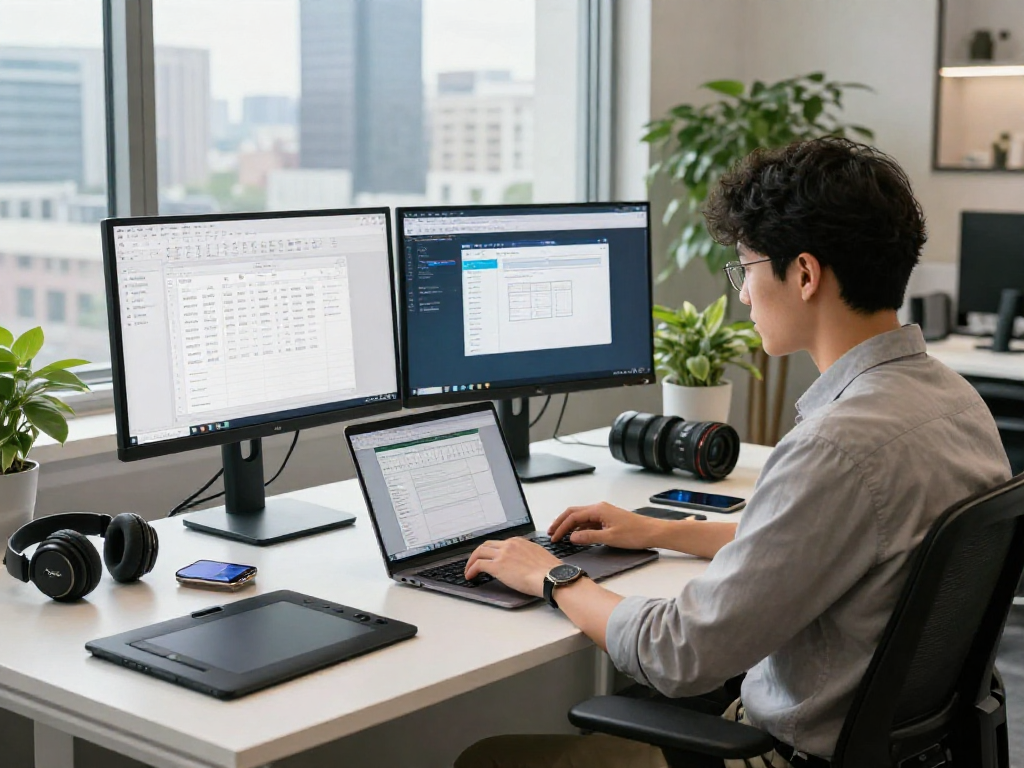 现代办公环境，专业人士使用WPS Office官网软件，专注工作和合作。